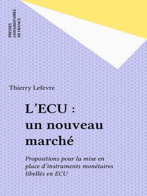 cover image of L'ECU